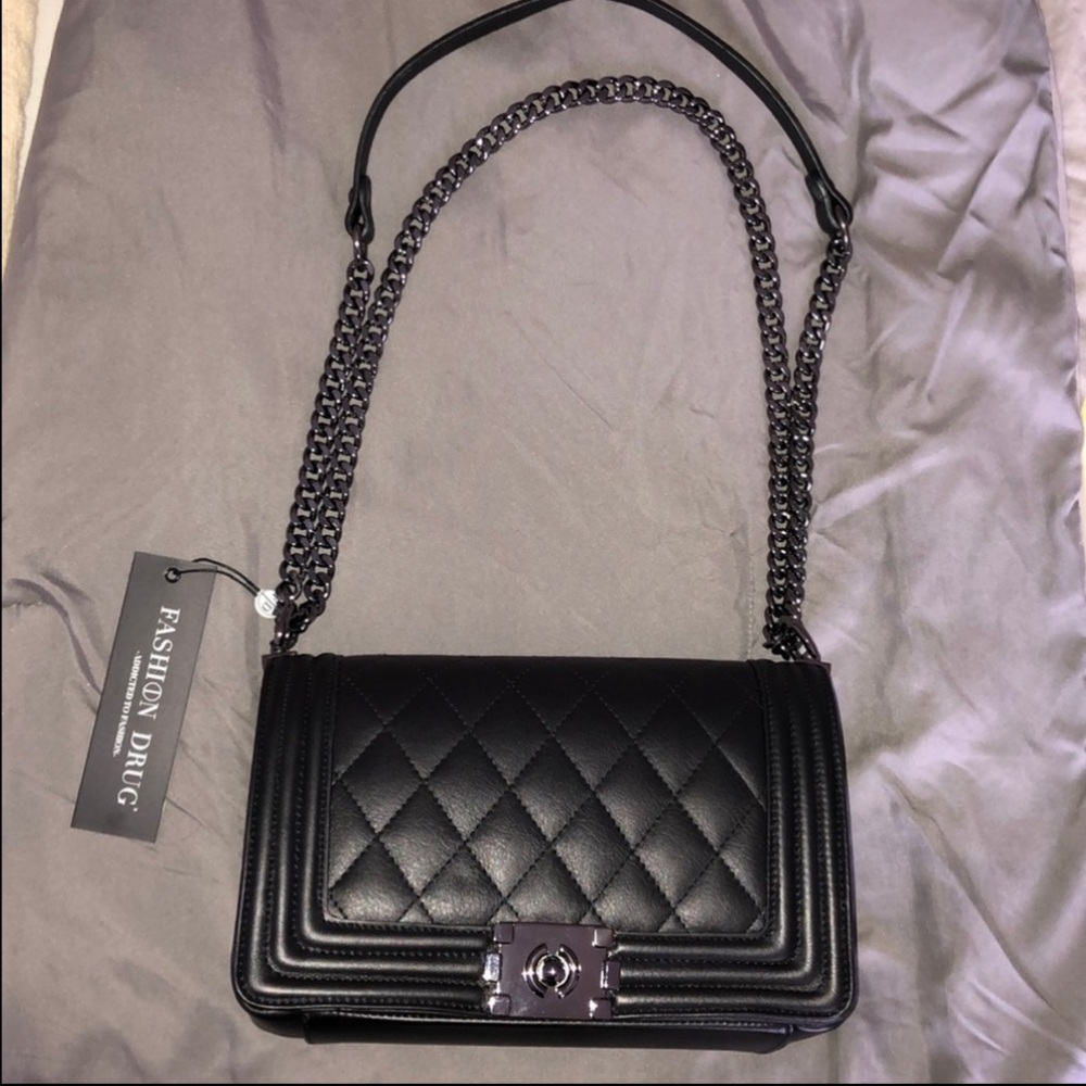 Black Quilted Shoulder Bag